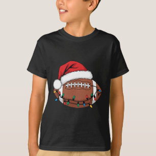 Christmas Football Player Xmas Lights Santa Sports T-Shirt