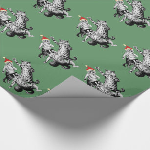 Christmas Football Playing Cats Wrapping Paper