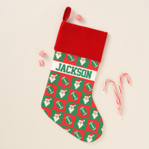 Christmas Football & Santa Custom Player's Name Stocking