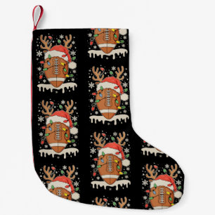 Christmas Football Santa Hat Reindeer Xmas Lights Small Christmas Stocking