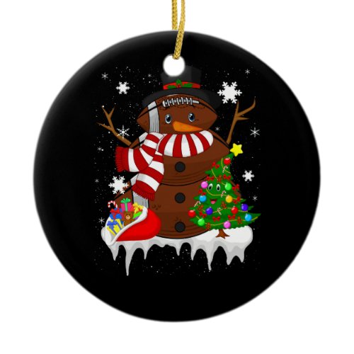 Christmas Football Snowman Football Lover Merry Xm Ceramic Ornament