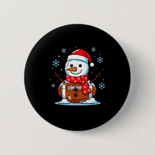 Christmas Football Snowman Kids Football Christmas Button