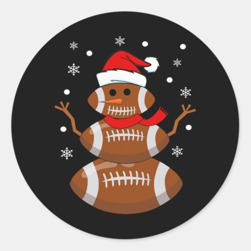 christmas football snowman kids football christmas classic round sticker