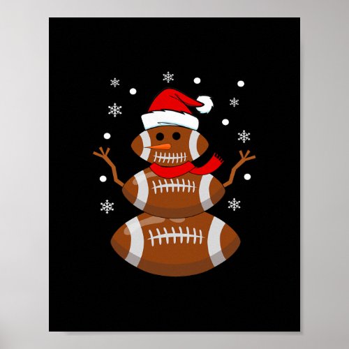 christmas football snowman kids football christmas poster