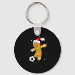 Christmas Football Soccer Gingerbread Player  Keychain