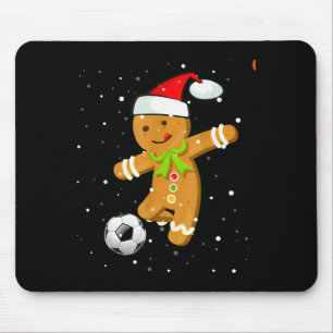 Christmas Football Soccer Gingerbread Player Mouse Pad