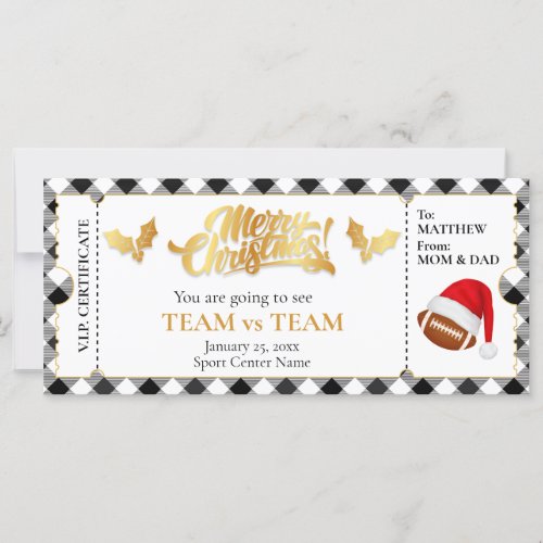 Christmas Football Ticket Surprise Gift Voucher