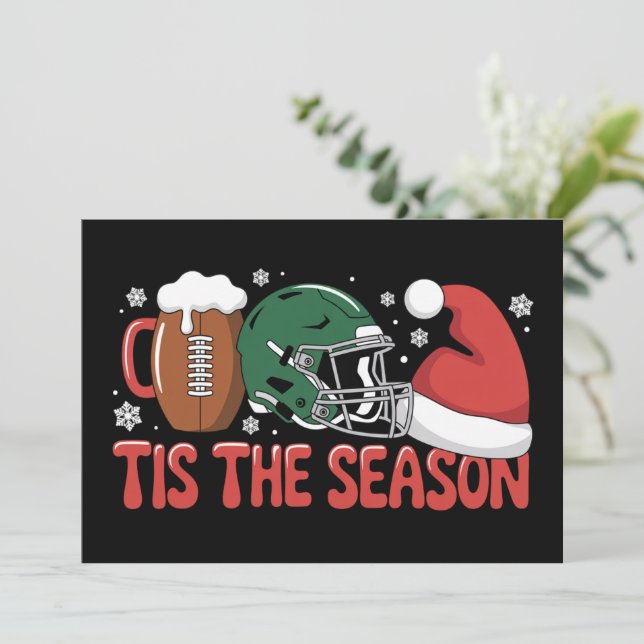 Christmas Football Tis the Season Sports Holiday  (Standing Front)