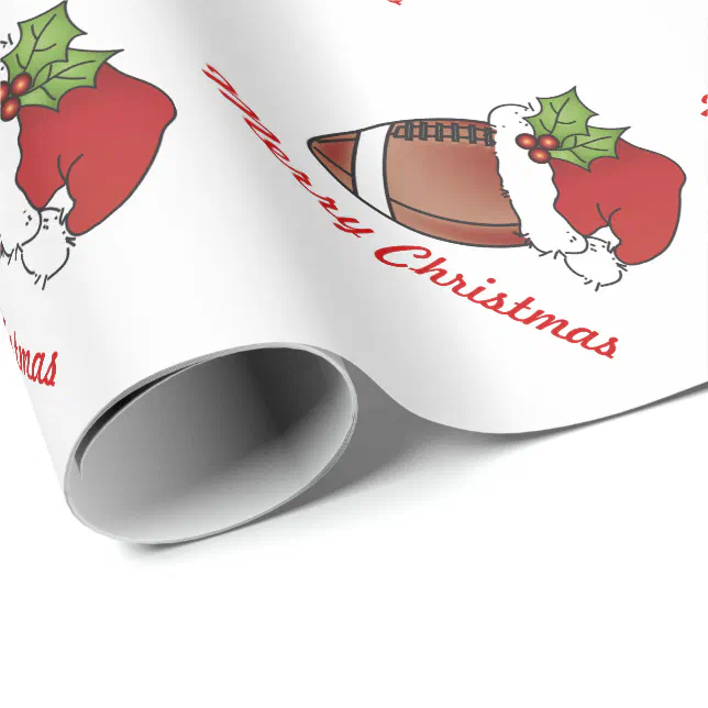Christmas Football Wrapping Paper Zazzle