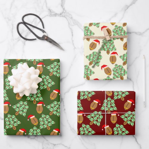 Christmas Football Wrapping Paper Sheets