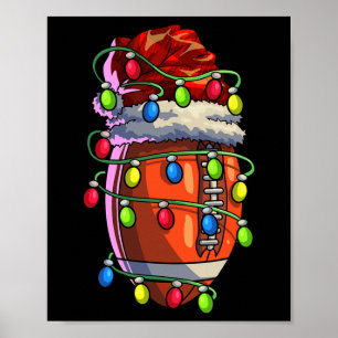 Christmas Football Xmas Christmas Lights Football Poster