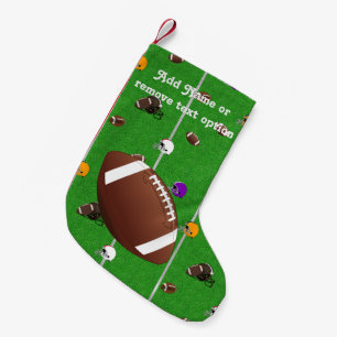 Christmas Footballs and Helmets Pattern Small Christmas Stocking
