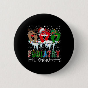 Christmas Footprint Doctor Podiatrist Podiatry Cre Button