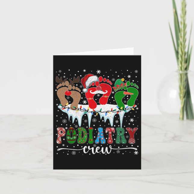 Christmas Footprint Doctor Podiatrist Podiatry Cre Card (Front)