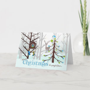 Christmas for a Couple Perfect Pair Blue Birds Holiday Card