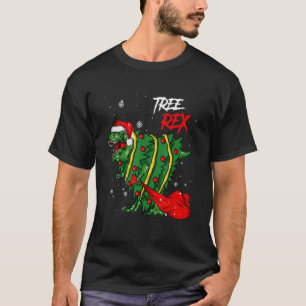 Christmas for Boys Kids Dinosaur Tree Rex Pajamas T-Shirt