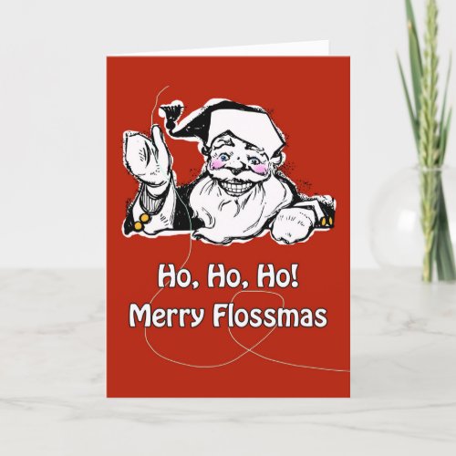 Christmas for Dental Hygienist Merry Flossmas Holiday Card