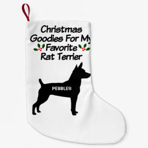 Christmas For Favorite Rat Terrier Dog Small Christmas Stocking