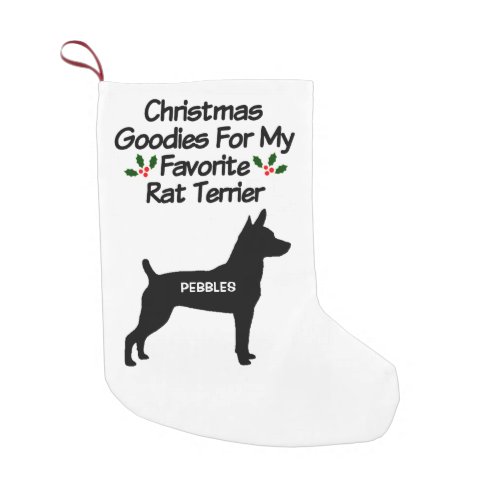 Christmas For Favorite Rat Terrier Dog Small Christmas Stocking