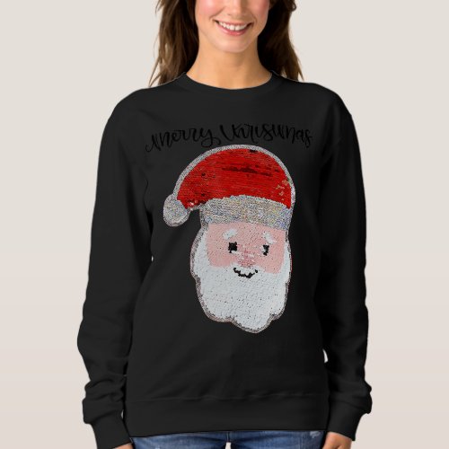 Christmas For Girls And Boys Flip Sequin Santa Sweatshirt