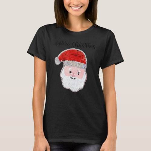 Christmas For Girls And Boys Flip Sequin Santa T_Shirt