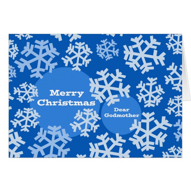 Christmas for Godmother, Abstract Snowflake Design Cards (Front Horizontal)