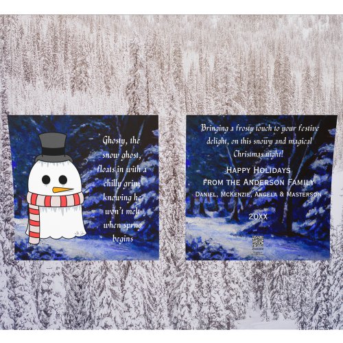 Christmas for Halloween Lovers Snow Ghost Holiday Card