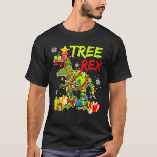 Christmas For Kids Boys Tree T - Rex Dinosaur Xmas T-Shirt