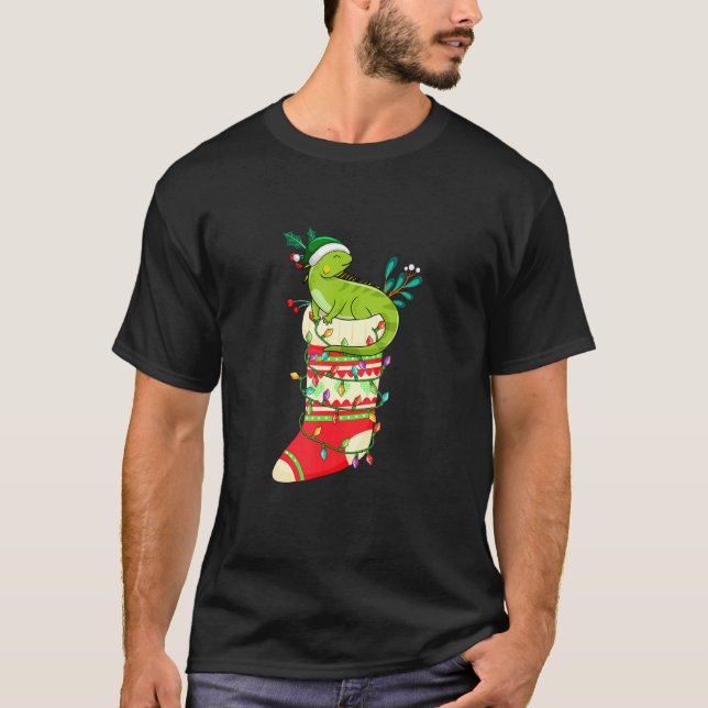 Christmas for men women kids ELF Iguanas T-Shirt (Front)