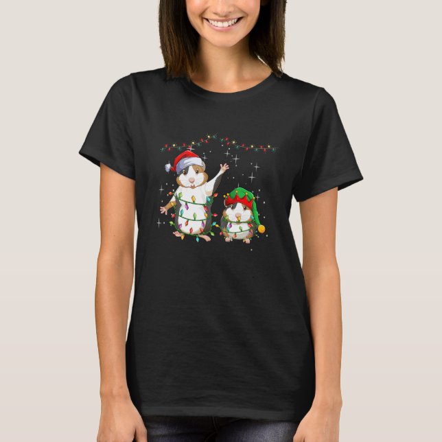Christmas for men women kids Santa ELF Guinea Pig T-Shirt (Front)