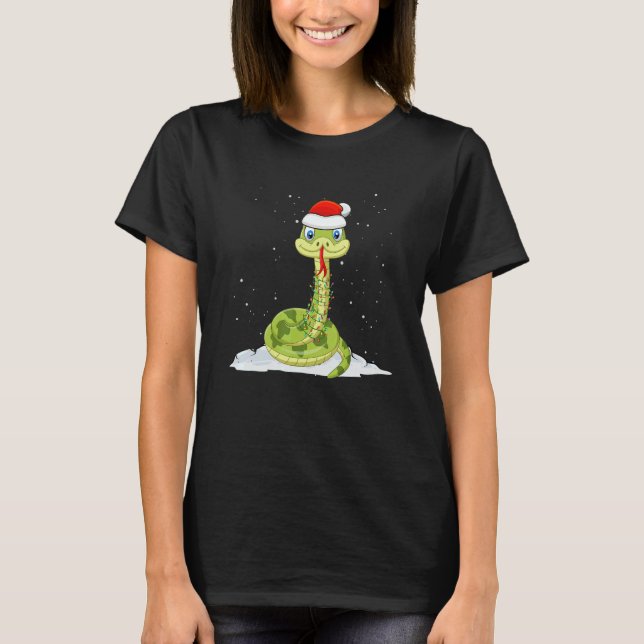 Christmas for men women kids Santa Snake T-Shirt (Front)