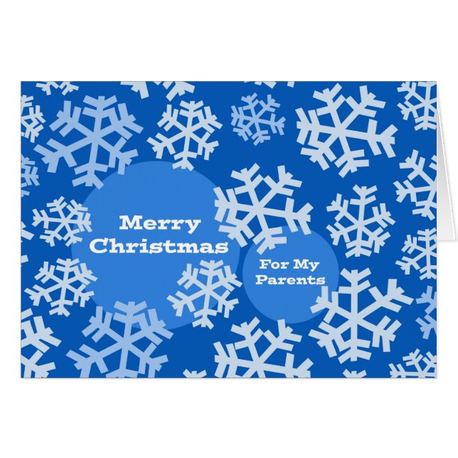 Christmas for Parents, Snowflake Design, Modern Cards (Front Horizontal)