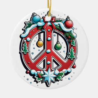 Christmas For Peace Ceramic Ornament