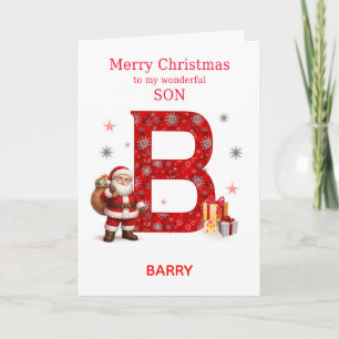 Christmas For Son Add A Name Beginning with B Holiday Card