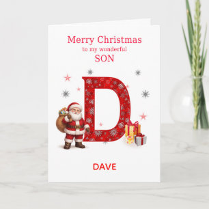 Christmas For Son Add A Name Beginning with D Holiday Card