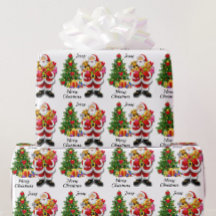 Christmas For Young Child Santa & Gifts Add Name