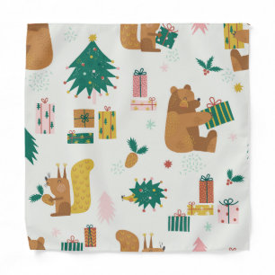 Christmas Forest Animals: Vintage Vibe Bandana