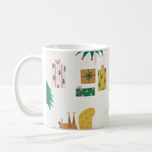 Christmas Forest Animals Vintage Vibe Coffee Mug