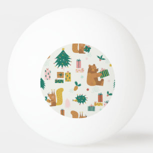 Christmas Forest Animals: Vintage Vibe Ping Pong Ball