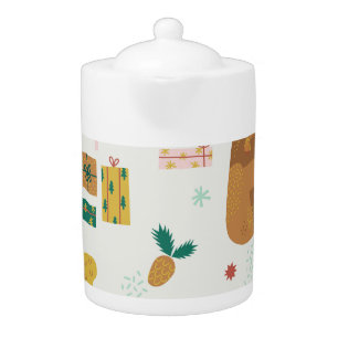 Christmas Forest Animals: Vintage Vibe Teapot