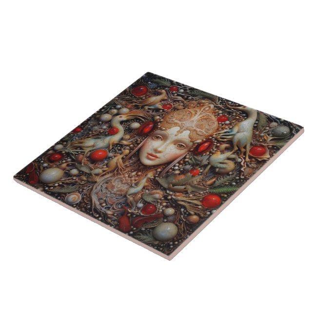 Christmas Forest Fairy Spanish Teracota No 2 Ceramic Tile (Side)