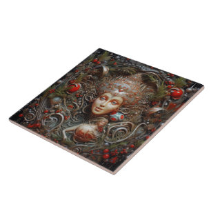 Christmas Forest Fairy Spanish Teracota No 3 Ceramic Tile