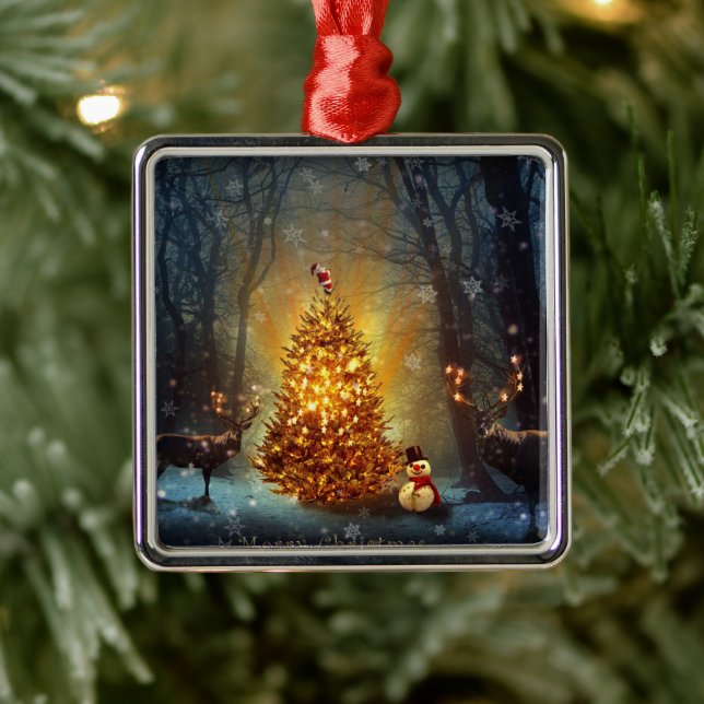 Christmas Forest                                 . Metal Ornament (Tree)