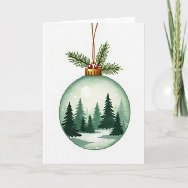 Christmas Forest Ornament Card (Front)