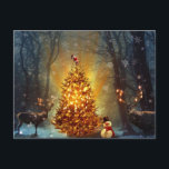 Christmas Forest                                 . Postcard<br><div class="desc">christmas santa claus snowman, 
frozen night colorful funny , 
vintage magic snowflake art, 
reindeer retro fun sky, 
joy snowman snow flying, 
new year celebration reindeer, 
happy xmas winter holiday, 
forest merry deer  happy, 
tree animal party cute, 
snowman christmas santa claus , </div>