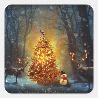 Christmas Forest                                 . Square Sticker