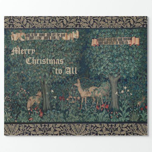 CHRISTMAS FOREST TAPESTRY WRAPPING PAPER