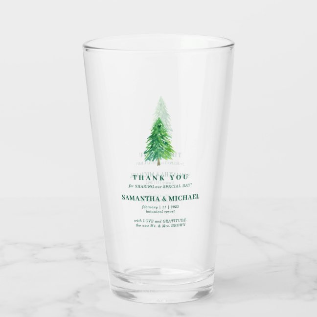 Christmas Forest Tree | Modern Simple Wedding Glass