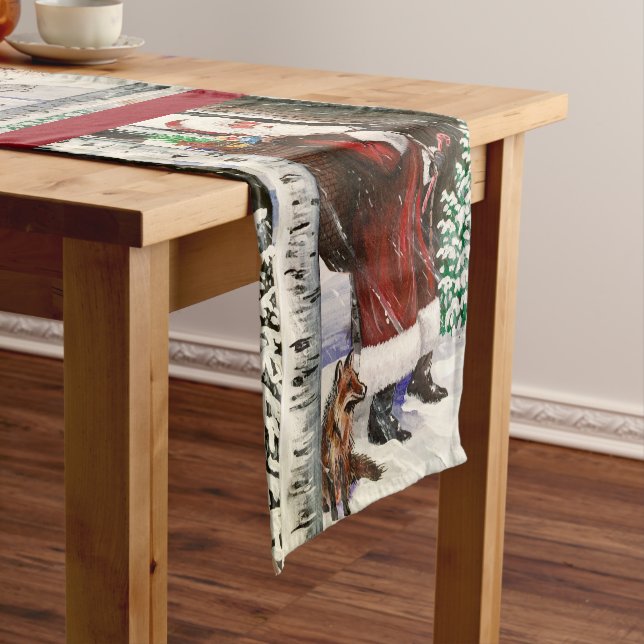 Christmas Forest Visitor Tablerunner Short Table Runner (In Situ)
