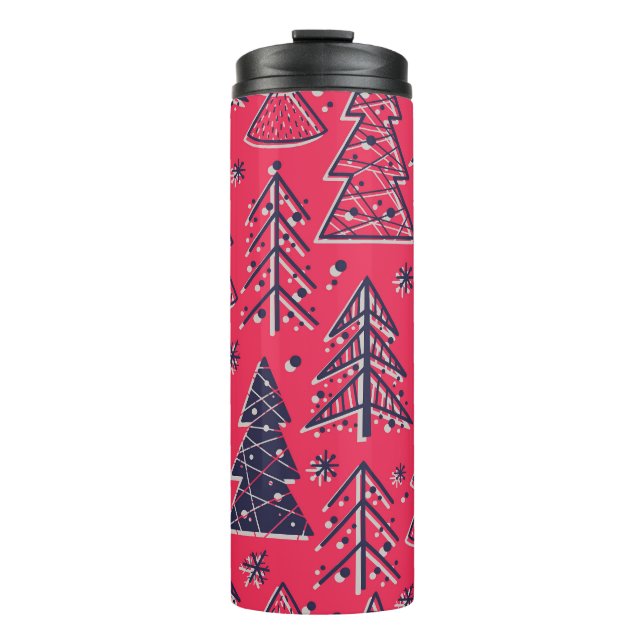 Christmas Forest: Winter Silhouette Wallpaper. Thermal Tumbler (Front)